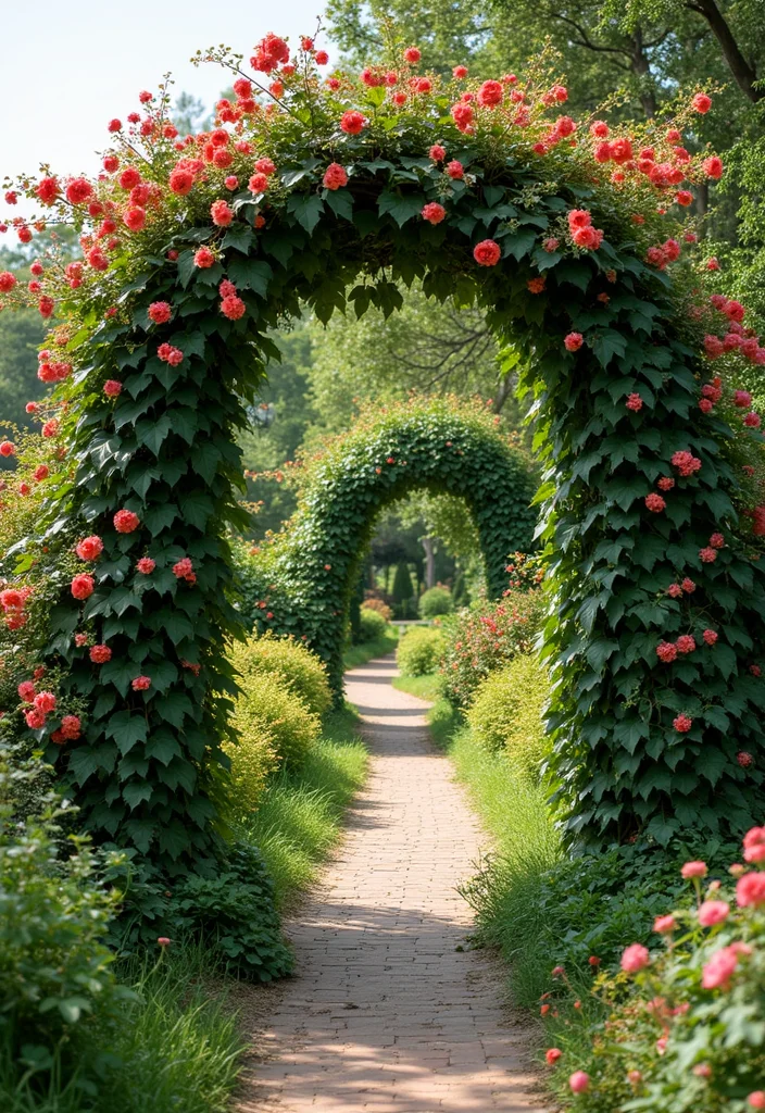 Mediterranean Garden Design Tuscan Style: A Warm Guide with 20 Old-World Charm Inspirations - 13. Climbing Vines on Arbors