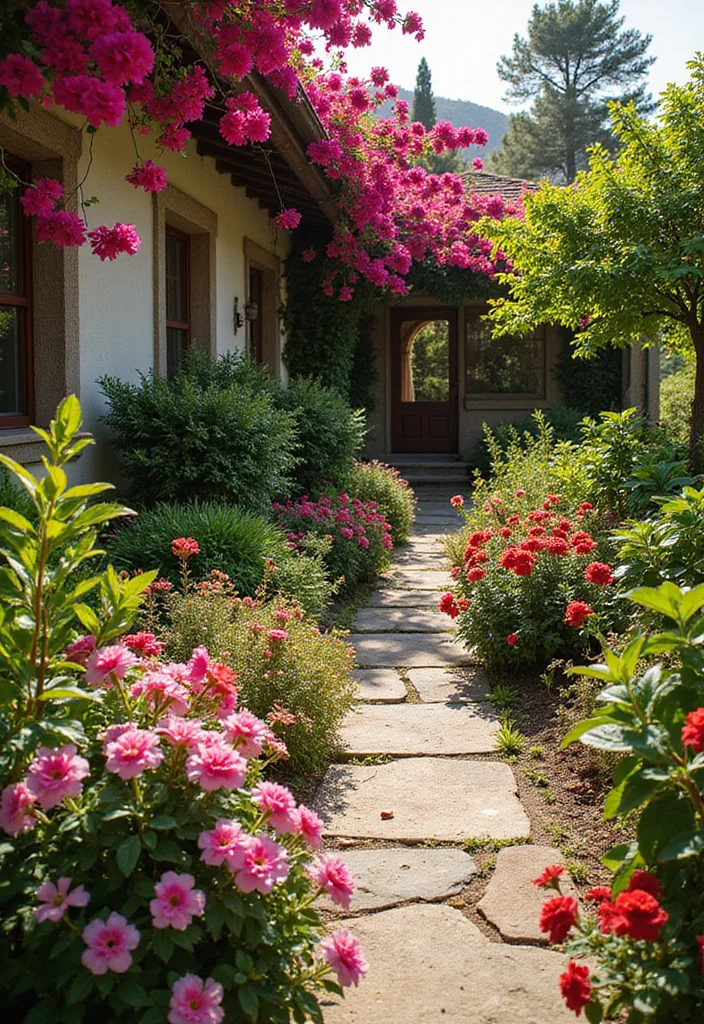 Mediterranean Garden Design Tuscan Style: A Warm Guide with 20 Old-World Charm Inspirations - 4. Vibrant Mediterranean Flora