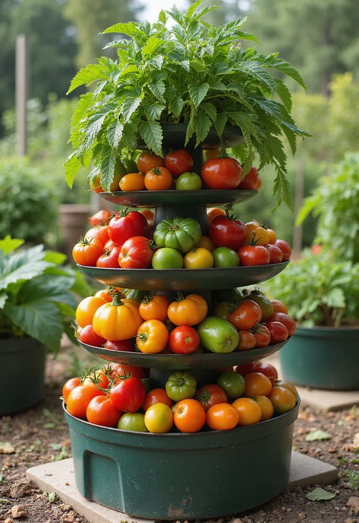 Outdoor Design Garden Ideas: A Versatile Guide with 18 Refreshing Outdoor Inspirations - 12. Vertical Vegetable Towers