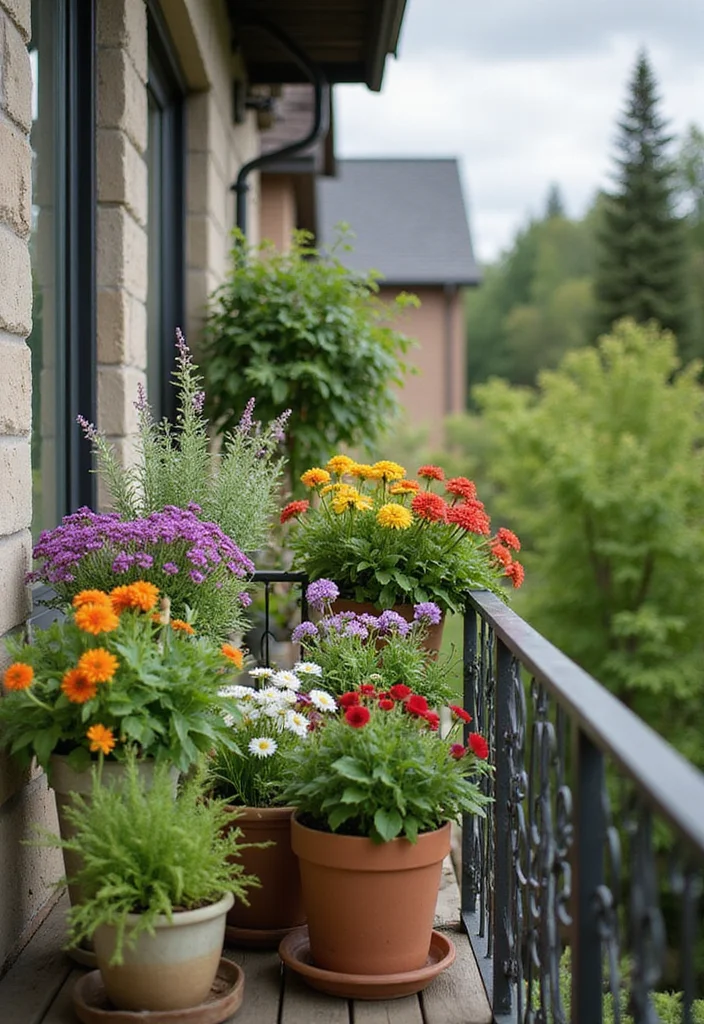 Outdoor Design Garden Ideas: A Versatile Guide with 18 Refreshing Outdoor Inspirations - 17. Container Gardening on Balconies
