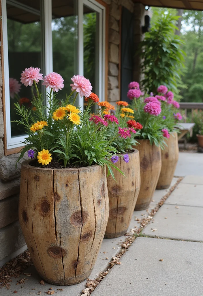 Outdoor Design Garden Ideas: A Versatile Guide with 18 Refreshing Outdoor Inspirations - 4. Reclaimed Wood Planters