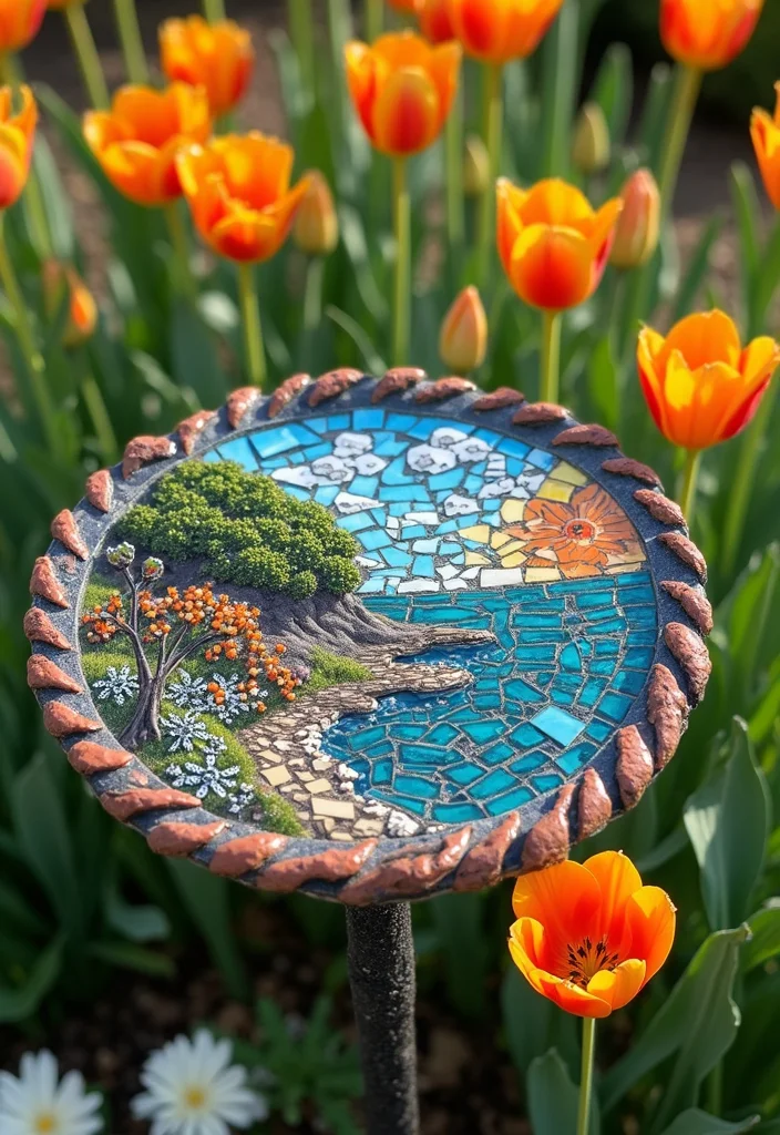 Over the Garden Wall Decor: A Charming Guide with 17 Storybook-Inspired Inspirations - 9. Nature-Inspired Mosaic Art