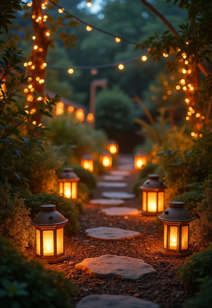 Plant Decor Outdoor Garden Ideas: A Fresh Guide with 18 Nature-Driven Styling Inspirations - 9. Outdoor Lanterns and Lighting