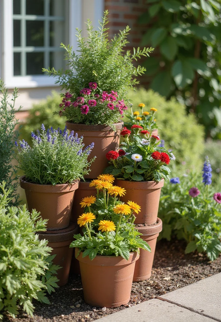 Raised Garden Beds DIY: A Hands-On Guide with 20 Creative Build Inspirations - 14. Stackable Planters