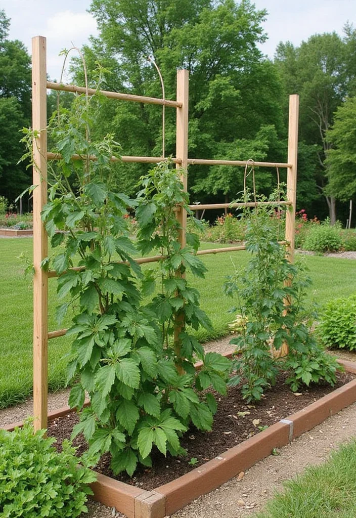 Raised Garden Beds DIY: A Hands-On Guide with 20 Creative Build Inspirations - 15. Vertical Trellis Beds