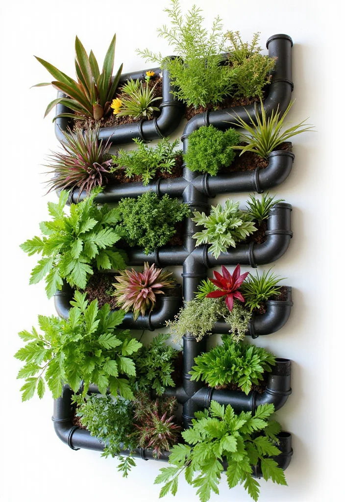 Raised Garden Beds DIY: A Hands-On Guide with 20 Creative Build Inspirations - 19. PVC Vertical Garden Wall