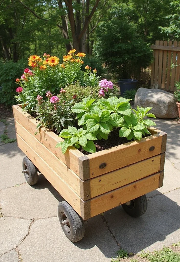Raised Garden Beds DIY: A Hands-On Guide with 20 Creative Build Inspirations - 7. Raised Beds on Wheels