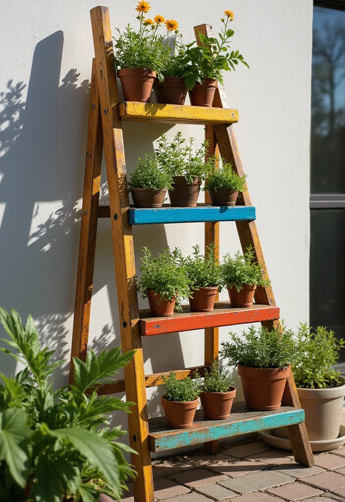 Raised Garden Beds DIY: A Hands-On Guide with 20 Creative Build Inspirations - 8. Gardening Ladder