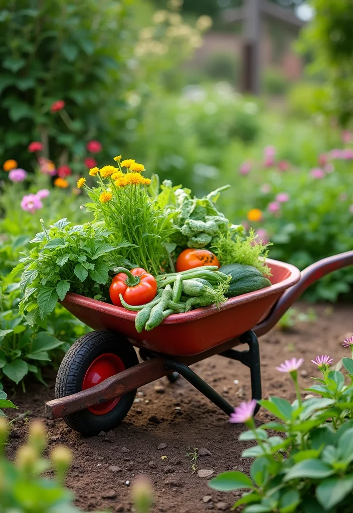 Raised Vegetable Garden Design Layout: A Step-by-Step Guide with 17 Functional Layout Inspirations - 11. Wheelbarrow Garden