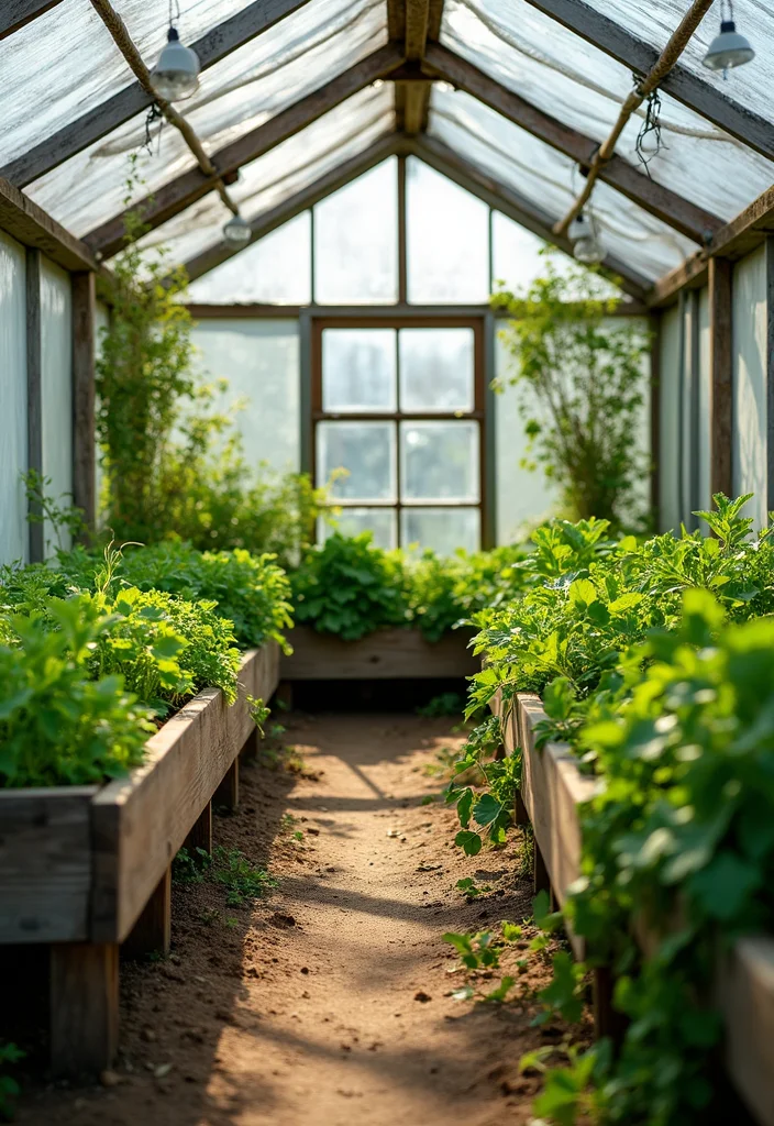 Raised Vegetable Garden Design Layout: A Step-by-Step Guide with 17 Functional Layout Inspirations - 14. Greenhouse Raised Beds