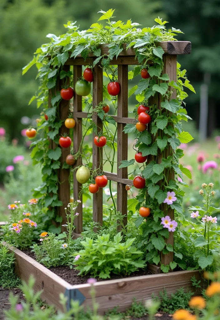 Raised Vegetable Garden Design Layout: A Step-by-Step Guide with 17 Functional Layout Inspirations - 2. Raised Beds with Trellises