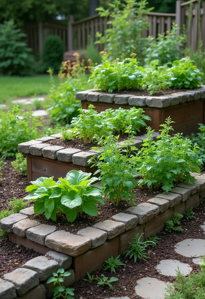 Raised Vegetable Garden Design Layout: A Step-by-Step Guide with 17 Functional Layout Inspirations - 6. Tiered Garden Beds