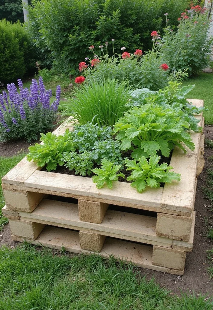 Raised Vegetable Garden Design Layout: A Step-by-Step Guide with 17 Functional Layout Inspirations - 7. DIY Pallet Garden