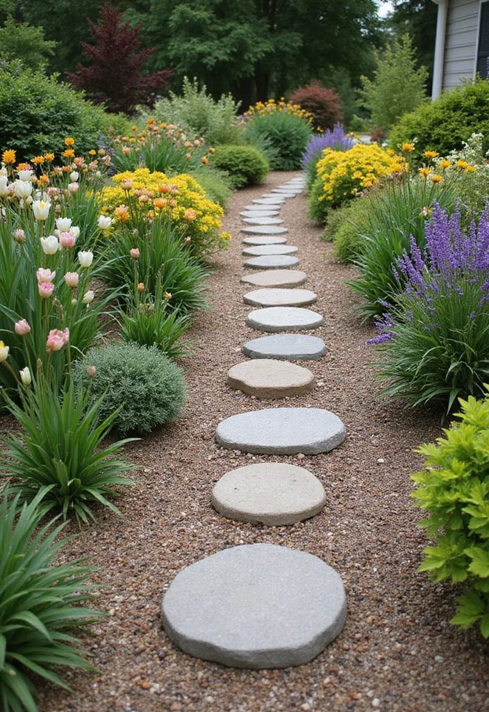Small Front Garden Ideas: A Compact Guide with 18 Charming Curbside Inspirations - 13. Stepping Stones with Style