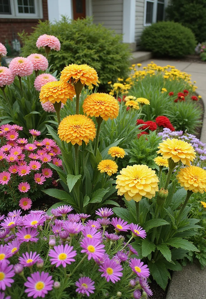 Small Front Garden Ideas: A Compact Guide with 18 Charming Curbside Inspirations - 4. Seasonal Blooms for Year-Round Color
