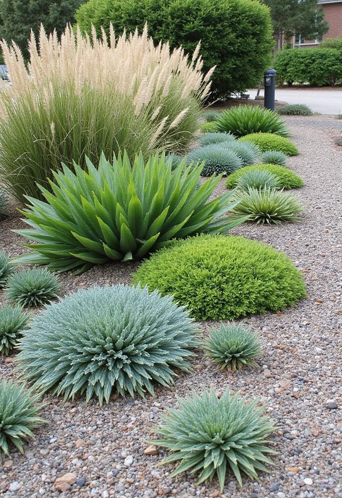 Small Front Garden Ideas: A Compact Guide with 18 Charming Curbside Inspirations - 8. Curb Appeal with Low-Maintenance Plants