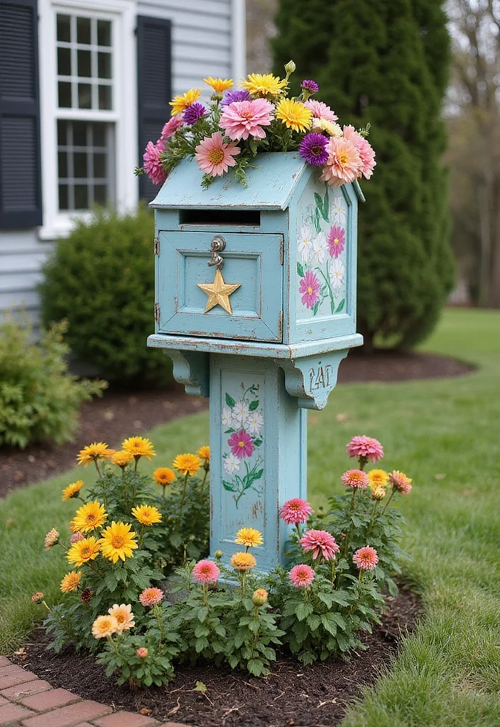 Small Front Garden Ideas UK: A Practical Guide with 18 Inspiring Visual Touches for a Beautiful Entrance - 10. Install a Unique Mailbox