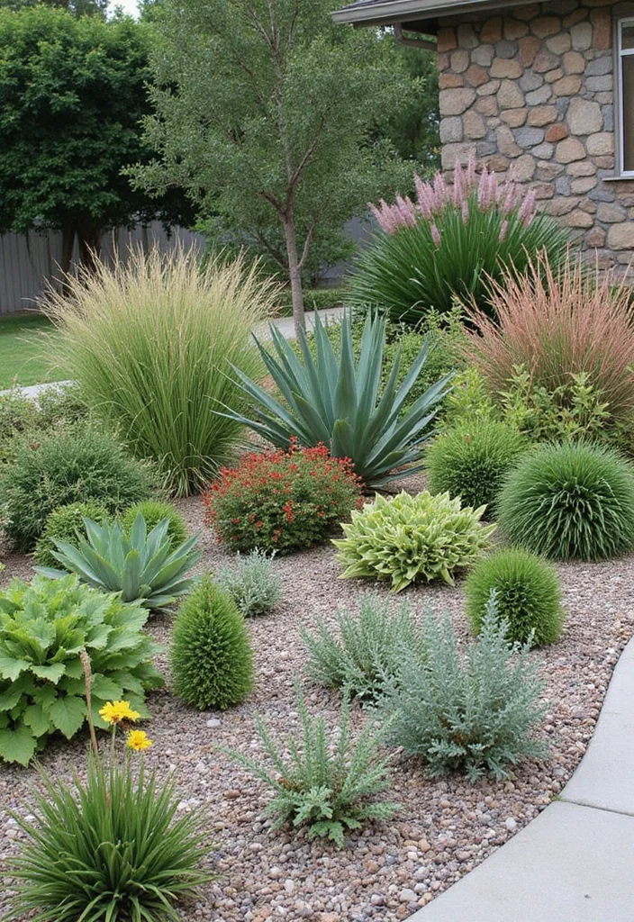 Small Front Garden Ideas UK: A Practical Guide with 18 Inspiring Visual Touches for a Beautiful Entrance - 13. Consider Drought-Resistant Plants