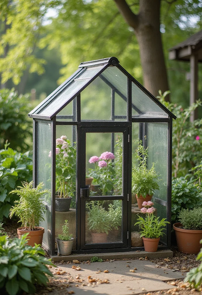 Small Garden Design Ideas Budget: A Smart Guide with 17 Affordable Makeover Inspirations - 14. Mini Greenhouses