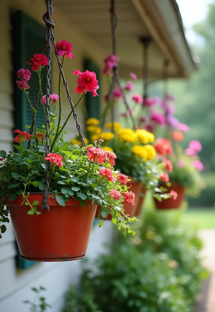 Small Garden Design Ideas Budget: A Smart Guide with 17 Affordable Makeover Inspirations - 5. Hanging Baskets