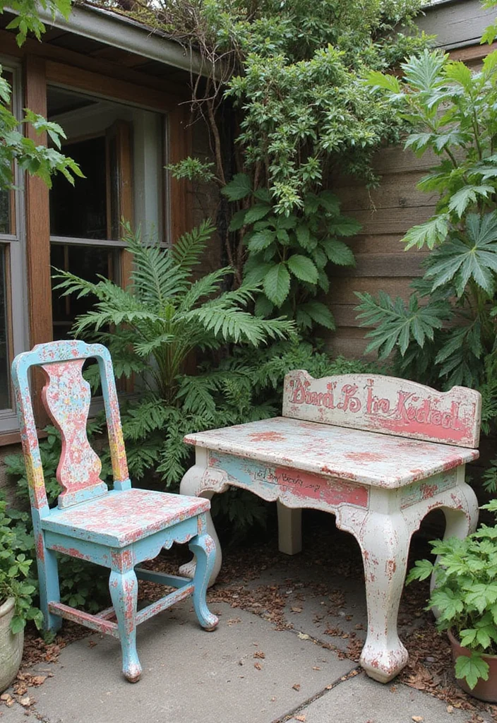 Small Garden Design Ideas Budget: A Smart Guide with 17 Affordable Makeover Inspirations - 6. Upcycled Garden Furniture