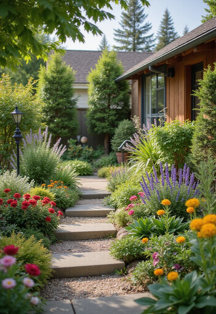 Small Garden Layout Ideas Design: A Compact Guide with 18 Well-Planned Layout Inspirations - 18. Colorful Garden Focal Points