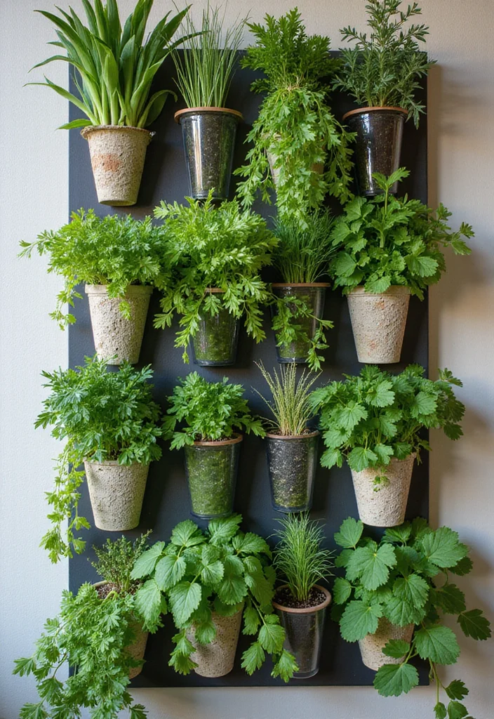 Small Garden Plans Layout Design: A Practical Guide with 18 Well-Organized Inspirations - 12. Vertical Herb Gardens: Fresh Flavors at Your Fingertips