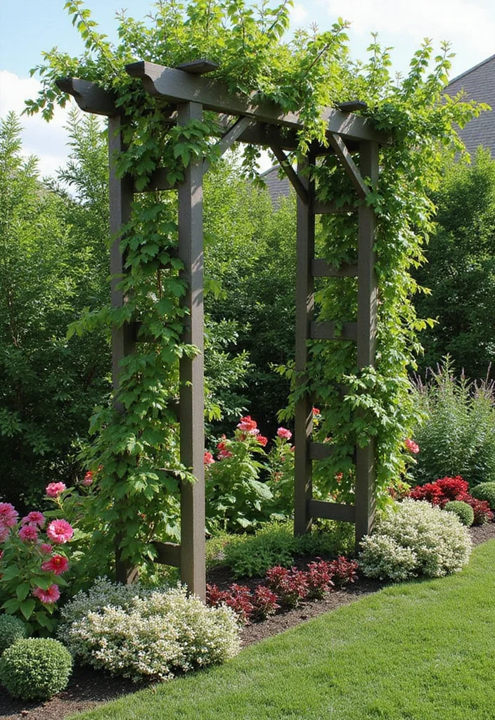 Small Garden Plans Layout Design: A Practical Guide with 18 Well-Organized Inspirations - 3. Vertical Trellises: Climbing to New Heights