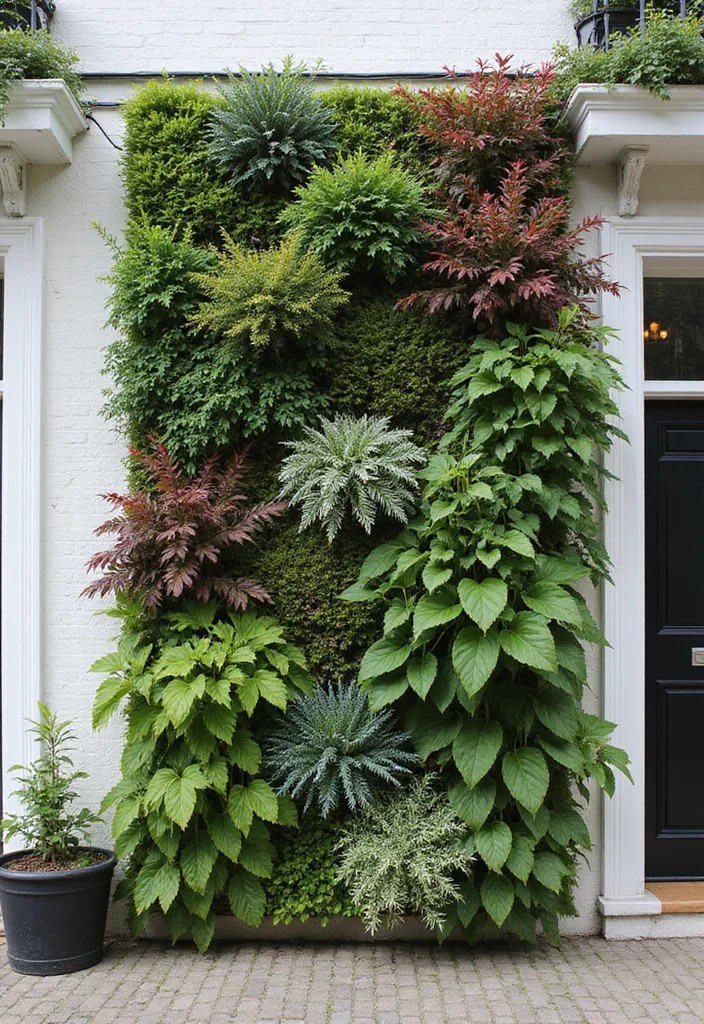 Square Garden Design Layout Landscaping: A Structured Guide with 19 Balanced Layout Inspirations - 1. Vertical Garden Walls