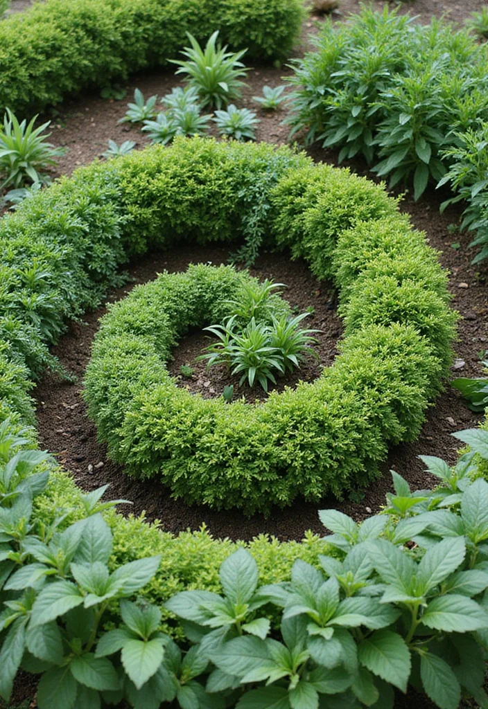 Square Garden Design Layout Landscaping: A Structured Guide with 19 Balanced Layout Inspirations - 4. Herb Spiral