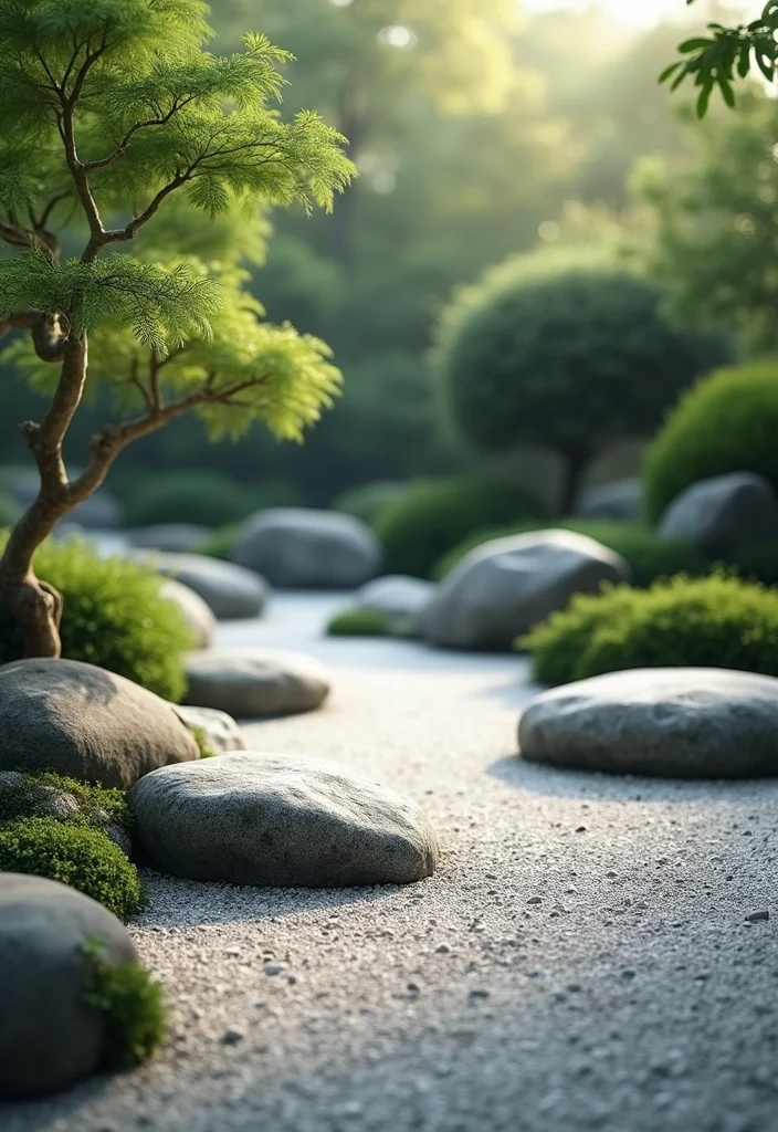 Square Garden Design Layout Landscaping: A Structured Guide with 19 Balanced Layout Inspirations - 7. Zen Garden Elements