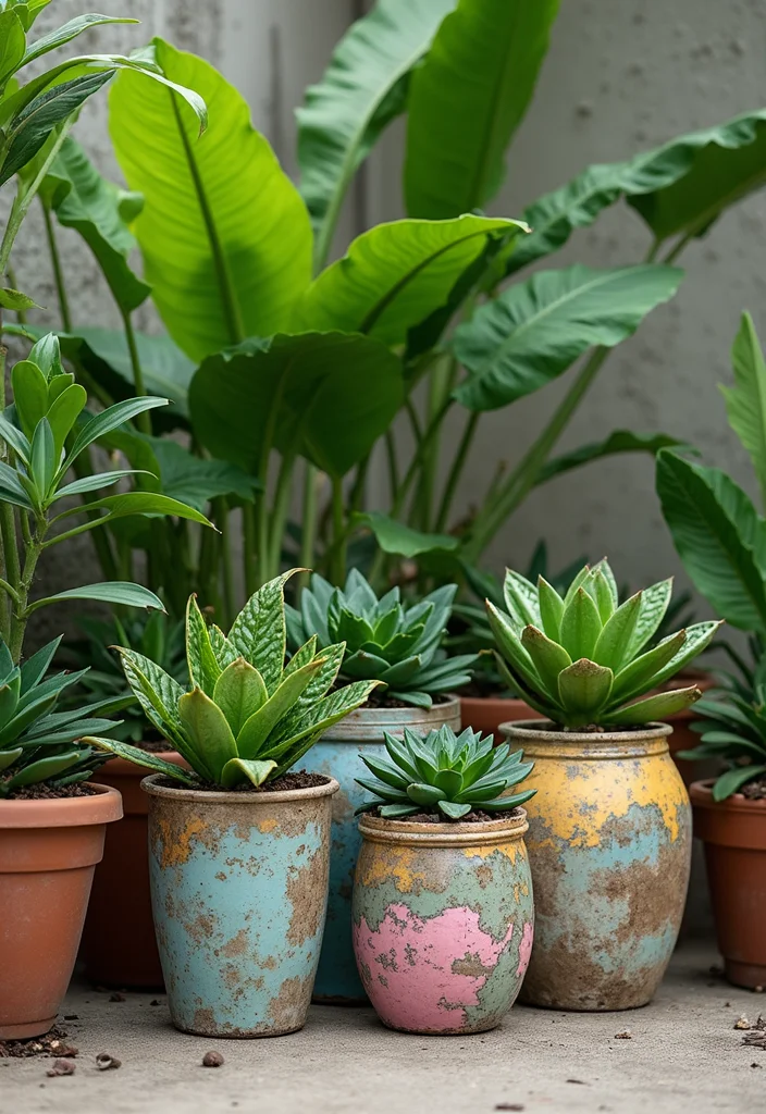 Tropical Garden Design Small Spaces: A Lush Guide with 20 Island-Inspired Visual Concepts - 14. Upcycled Container Ideas